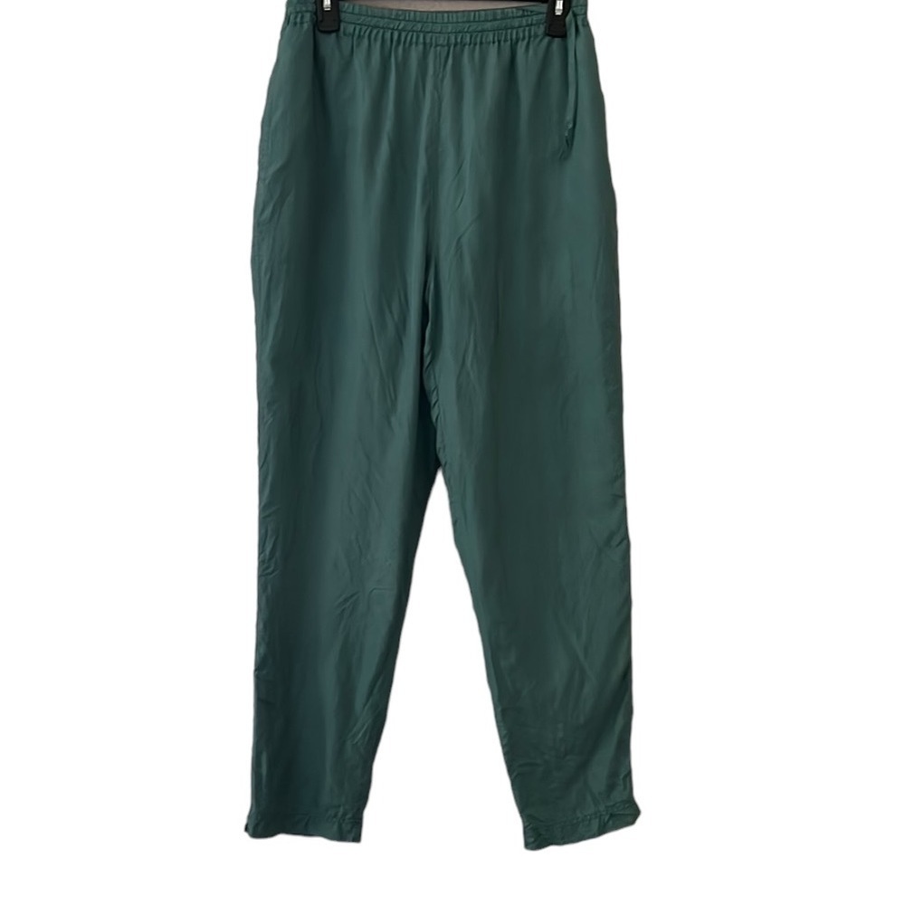 Abvien 100% Silk Women’s Windbreaker Jogger Pants sz S Sage Green. Vintage.